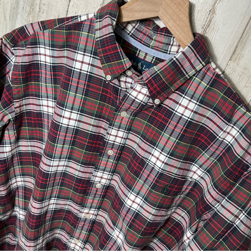 Vintage Polo Ralph Lauren Plaid Long Sleeve Button Down Shirt Mens Size XXL